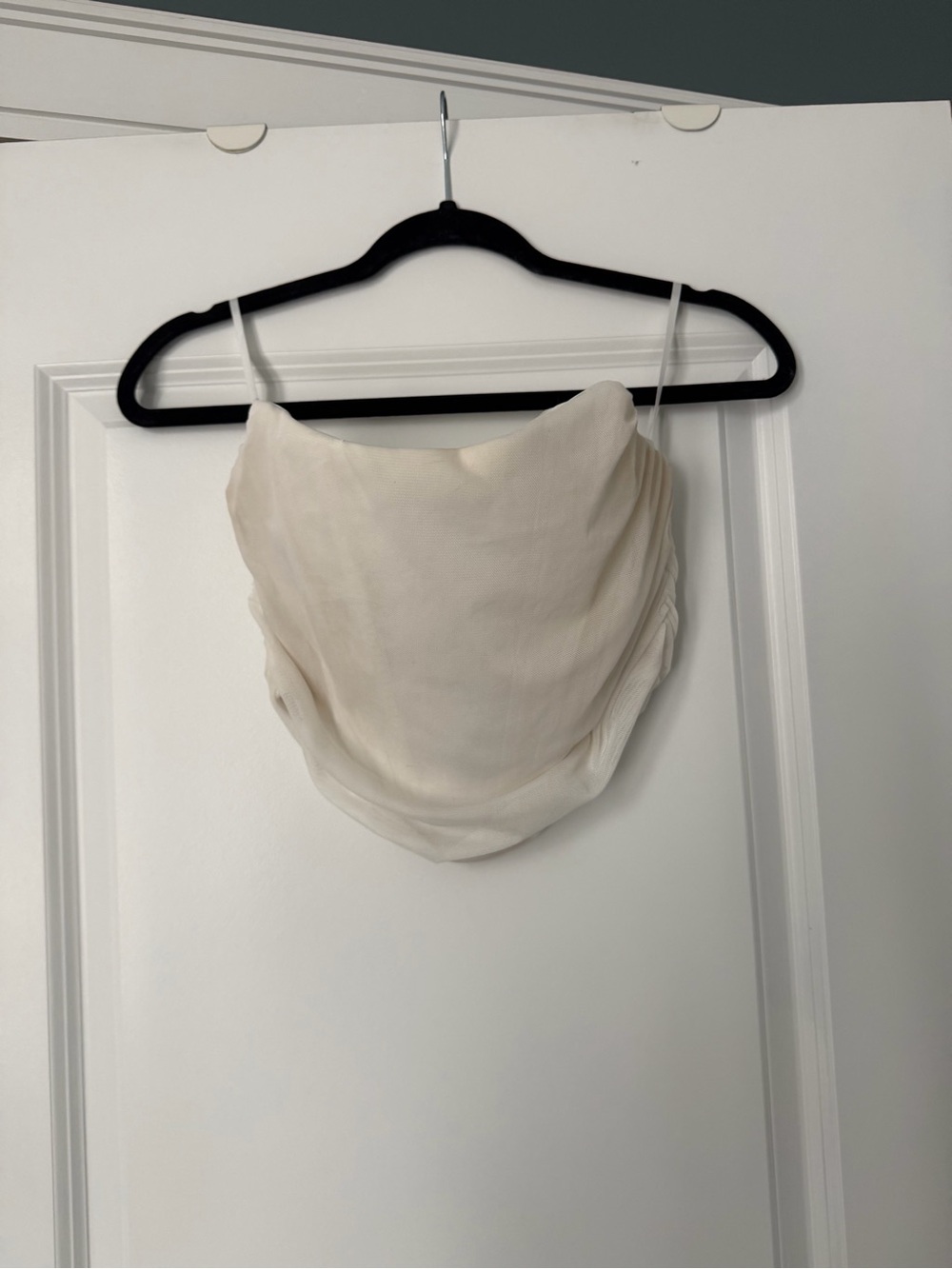 White Ruched Strapless Top - Picture 5 of 8